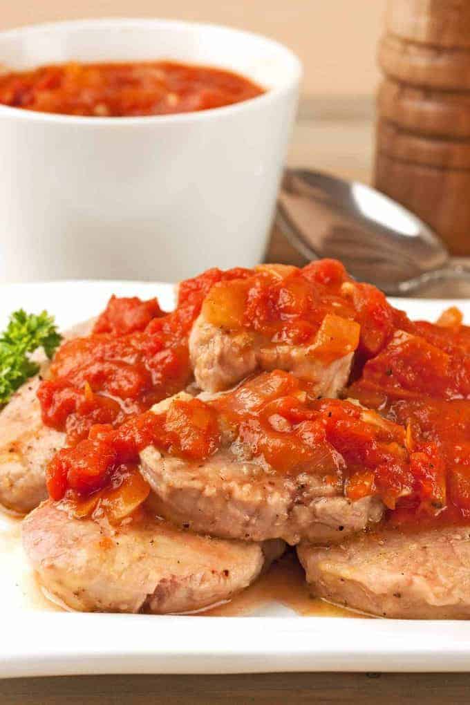 Pan-Seared Pork with Tomato-Orange Sauce