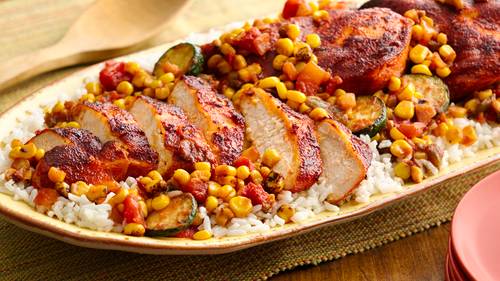 Southwest Chicken with Honey Roasted Corn Salsa             